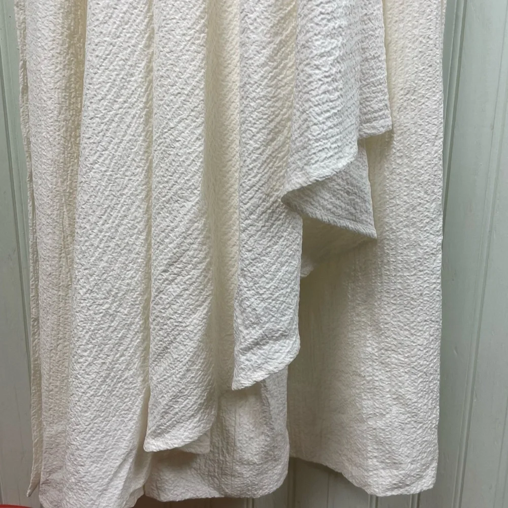 NEW Calvin Klein Gauze Mock-Wrap Jumpsuit White Size 6 Wide Leg Sleeveless Boho